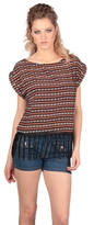 Thumbnail for your product : Romeo & Juliet Couture Short Sleeve Tassle Top