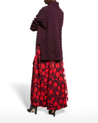 Lela Rose Dotted Turtleneck Wool Sweater