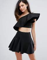 Thumbnail for your product : Club L One Shoulder Ruffle Structured Detail Top