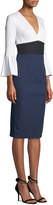 Thumbnail for your product : Diane von Furstenberg Lauren Colorblock Bell-Sleeve Midi Dress