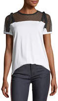 Thumbnail for your product : RED Valentino Point d'Esprit-Yoke Jersey T-Shirt