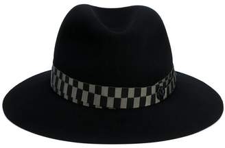 Maison Michel Black Green Henrietta Bondage Fedora Hat
