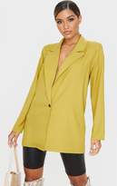 Thumbnail for your product : PrettyLittleThing Olive Super Oversized Woven Blazer