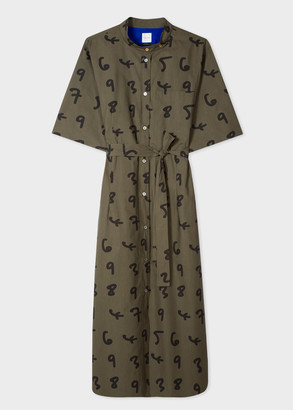 Paul Smith Women's Olive Green 'Numbers' Shirt Dress