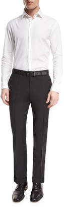 BOSS Genesis Slim-Fit Wool Trousers, Black