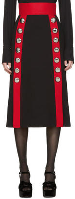 Dolce & Gabbana Black Wool Buttons Skirt