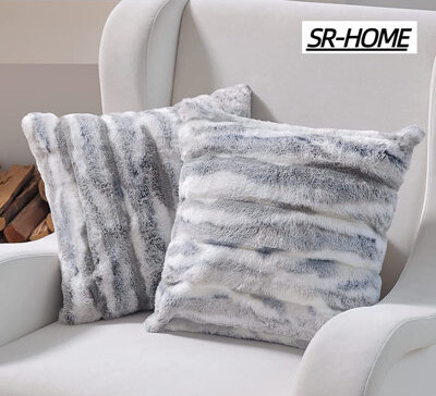 Pack Of 2 Faux Fur Throw Pillow Covers Cushion Covers Luxury Soft