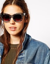 Thumbnail for your product : ASOS Cat Eye Sunglasses In Gingham Print