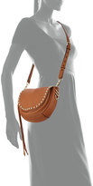 Thumbnail for your product : Rebecca Minkoff Pebbled Leather Studded Saddle Bag, Almond