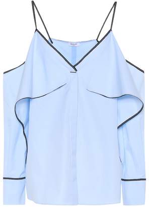 Thierry Mugler Cold-shoulder cotton shirt