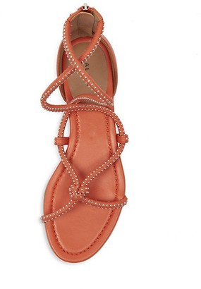 Alaia Studded Flat Leather Sandals