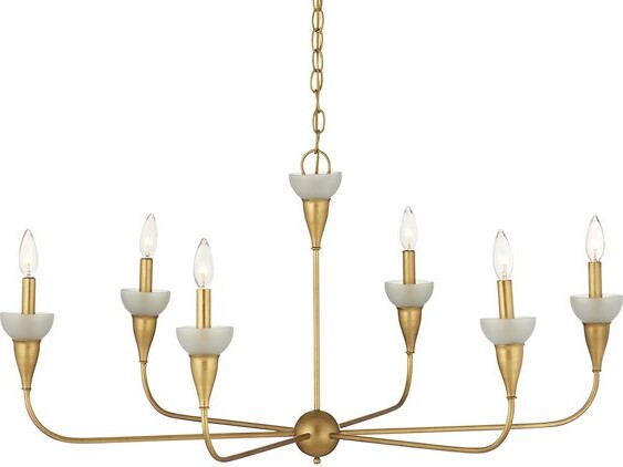 Currey & Company Aurelia Frost Chandelier in Gold Size: 6 light