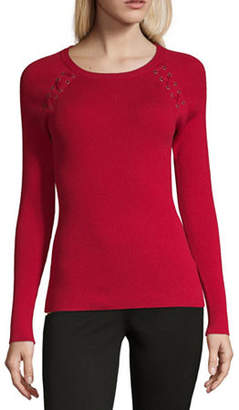 by&by Womens Scoop Neck Pullover Sweater - Juniors