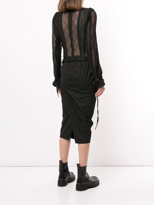 Ann Demeulemeester Sheer Lace Panel Blouse