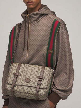 Gucci GG Supreme Trapezium Shaped Shoulder Bag in Brown for Men