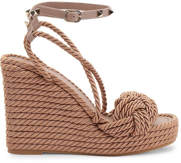 Valentino Rainbow Textile Rope Wedge Sandals - ShopStyle