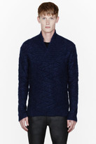 Thumbnail for your product : Balmain Navy blue mohair fisherman's sweater