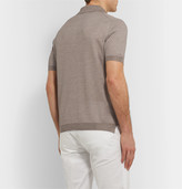 Thumbnail for your product : Ermenegildo Zegna Slim-Fit Textured-Knit Silk And Cotton-Blend Polo Shirt