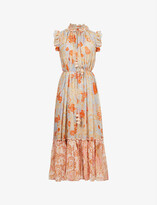 Thumbnail for your product : Zimmermann Postcard sleeveless cotton and silk-blend midi dress