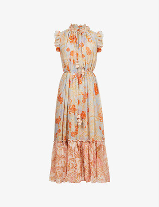 Zimmermann Postcard sleeveless cotton and silk-blend midi dress