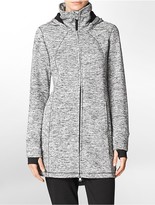 Thumbnail for your product : Calvin Klein Performance Detachable Hood Heathered Knit Zip Front Sweater Jacket