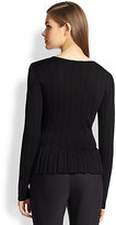 Thumbnail for your product : St. John Knit Pleated-Peplum Sweater