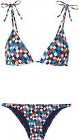 Thumbnail for your product : Tory Burch Clemente Printed Triangle Bikini - Blue