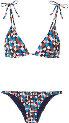 Tory Burch Clemente Printed Triangle Bikini - Blue