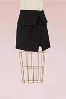 Asymmetrical Wool Short Skirt 