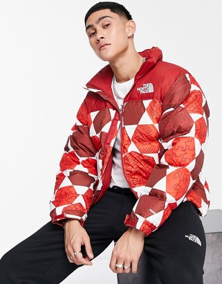 The North Face IC Geo 1996 Retro Nuptse jacket in red - ShopStyle