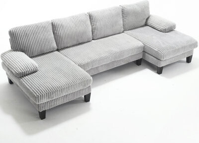 Ebern Designs Marley U-Shaped Upholstered Sectional Sofa with Double Chaise