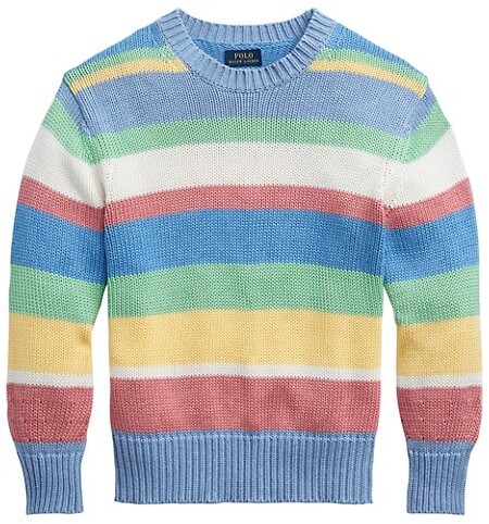 Ralph lauren striped cable knit sweater Clearance
