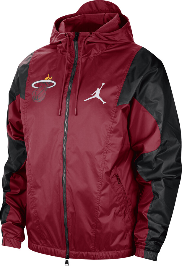 Men's Nike Red/Black Toronto Raptors 75th Anniversary Courtside Windrunner Raglan Hoodie Full-Zip Jacket Size: Medium