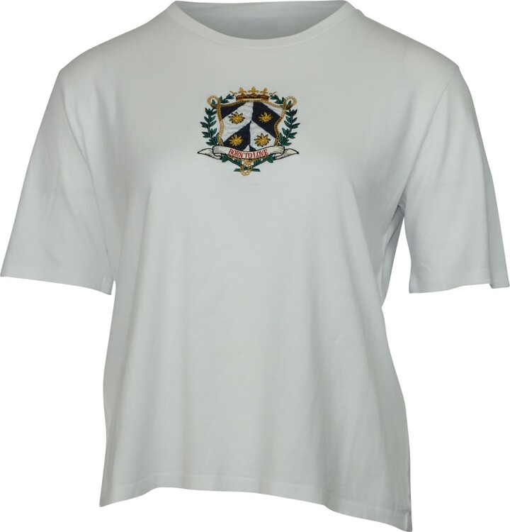 Sandro Patched T-shirt in White Cotton