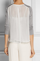 Thumbnail for your product : Sacai Luck paneled wool and silk-chiffon top