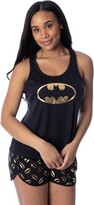 Thumbnail for your product : Intimo DC Comics Women's Batman Gold Foil Logo Racerback Tank Shorts Pajama Set (3XL) Black