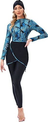 Holipick Two Piece Short Sleeved Rash Guard Cap Sleeve Bathing Suit Zipper  Swimsuit Bulid in Bra Swim Shirt Women - ShopStyle