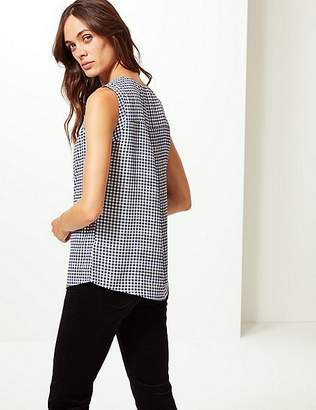 Marks and Spencer Checked V-Neck Shell Top