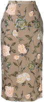 Rochas high-waisted floral skirt 