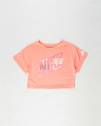 Nike Girl's Orange Printed T-Shirts - Short Sleeve Boxy Graphic Tee - Kids - Size 6 YRS at The Iconic
