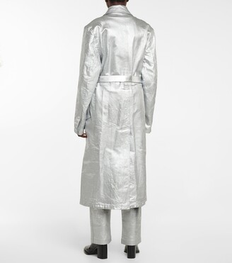 Peter Do Metallic coated cotton trench coat