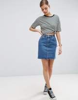 Thumbnail for your product : ASOS Design Denim Original High Waisted Skirt In Midwash Blue