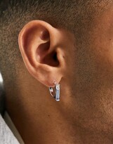 Thumbnail for your product : ASOS DESIGN hoop earrings with faux crystals in light blue
