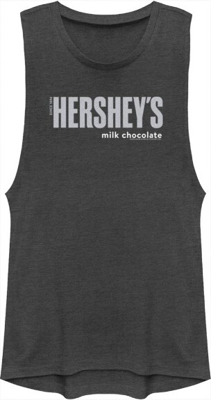 Hershey's JuniorsWomensHERSHEY'SMilkChocolateLogoFestivalMuscleTee-Charcoal-Small
