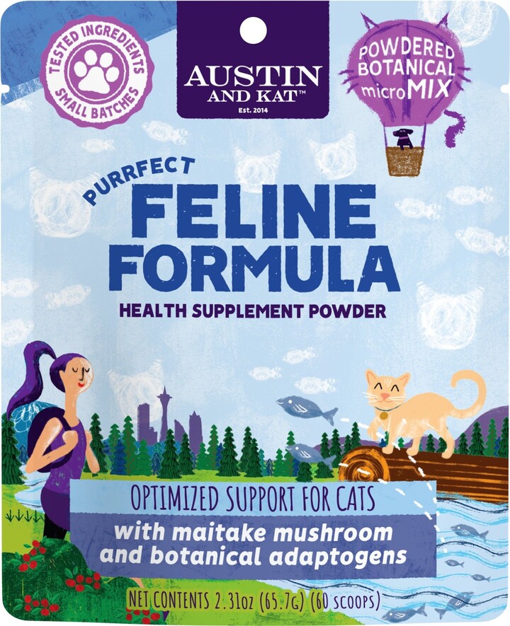 Austin and Kat Purrfect Feline Formula Cat Supplement, 2.32-oz bag
