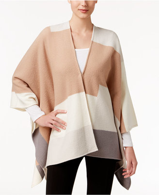 Alfani Colorblocked Wool Cape, Only at Macy's