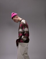 Thumbnail for your product : Topman fluffy check cardigan in multi