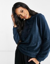 Thumbnail for your product : Hunkemoller ready-to-chill ribbed velour lounge sweat in teal
