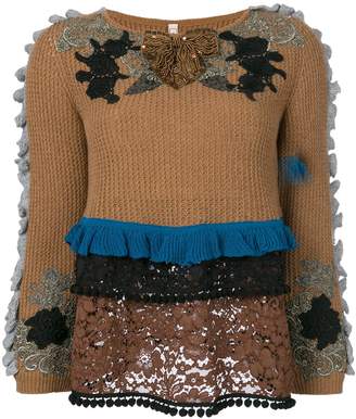 Antonio Marras embroidered and frill detailed sweater