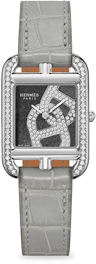 Cape Cod 31MM Chain D'Ancre Stainless Steel, Diamond & Alligator Strap Watch